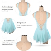 economico Abiti da Pattinaggio Artistico-Abito da pattinaggio artistico Per donna Ragazze Pattinaggio sul ghiaccio Vestito Nero Rosso Blu Orlo asimmetrico Rete Alta elasticità Allenamento Competizione Vestiti da pattinaggio sul ghiaccio