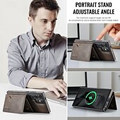 halpa Samsung-kotelot-puhelin Etui Käyttötarkoitus S24 Ultra S24 Plus S24 S23 Ultra S25 Ultra Takakuori Tuella Magneetti Tukee langatonta latausta Retro TPU PU-nahka