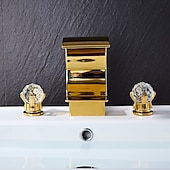cheap Bathroom Sink Faucets-Waterfall Bathroom Faucet Widespread Bathroom Faucets for Basin 3 Hole 2 Handle Basin Faucet Modern Faucet for Basin, Basin Mixer Tap Basin Faucet