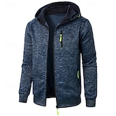 preiswerte Herren Strickjacke-Herren Strickjacke Kurzer Pullover Zip Pullover Reißverschluss Strickpullover Gerippt Stricken Standard Tasche Feste Farbe Mit Kapuze Modisch Klassisch Urlaub Freizeitskleidung Bekleidung Herbst