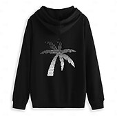 abordables Sudaderas y Sudaderas Elite para Hombres-Hombre Sudadera con capucha y cremallera completa Negro Blanco Con Capucha Graphic Árbol Cremallera Estampado Navidad Regalos de Navidad Deporte Vintage Fresco Design Otoño Invierno Ropa Sudaderas