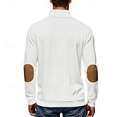 baratos Suéteres básicos-Homens Moletom Moletom com zíper Preto Branco Azul Marinha Cinza Claro Cinzento Escuro Meio Zíper Bloco de cor Bolso frontal Textura Desportos e Ar livre Diário Feriado Poliéster Roupa de rua Básico
