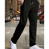cheap Sweatpants-Men&#039;s Sweatpants Trousers Pleated Pants Waffle Pants Pocket Drawstring Elastic Waist Plain Comfort Sports Outdoor Daily Fashion Casual Black White Micro-elastic