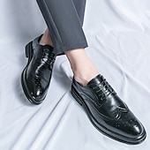 abordables Officiel-chaussures richelieu marron pour hommes avec bout d&#039;aile et semelle en caoutchouc - chaussures formelles classiques pour les affaires, le bureau et les événements spéciaux