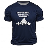 billige Sports- og trenings-T-skjorter-Herre Morsom Vekt T skjorte Kortermet T skjorte 3D-utskrift Crew-hals Skjorte Mote Daglig Gate Daglig Sjøblå Svart Hvit Sommer Vår Klær S M L XL XXL XXXL