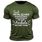 levne Vtipná trička pro muže-Muži hrubý urážlivý nový rok vtipný slang tričko s krátkým rukávem tričko 3D tisk crew neck tričko módní athleisure ulice sporty venkovní každodenní černá modrá zelená léto jaro oblečení oděv S M L XL