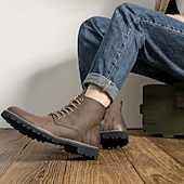 levne Kotníkové boty-pánské hnědé šněrovací kotníkové boty z umělé kůže s brogue detailem a robustní podrážkou – klasický a odolný outdoorový styl