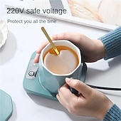 رخيصةأون أدوات المطبخ-حصيرة أكواب كهربائية بمنفذ USB بدرجة حرارة ثابتة وسخان ذكي سريع التسخين وسخان أكواب للمكتب وطاقة منخفضة وهدية للمكتب المنزلي