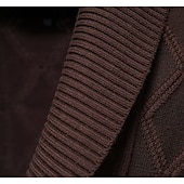 economico Maglioni e Cardigan Elite da Uomo-Per uomo Cardigan Maglia Patchwork Cerniera Tinta unica Colletto arrotolato Maglieria Elegante Scuola Allenamento Abbigliamento Autunno Inverno Rosso marrone Nero S M L