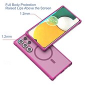 Недорогие Чехлы для Samsung-телефон Кейс для Назначение S24 Ultra S24 Plus S24 S24 ФЭ S25 Ультра Кейс на заднюю панель Магнитный Поддержка беспроводной зарядки Защита от удара Ретро ТПУ