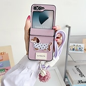 رخيصةأون جراب سامسونج-هاتف غطاء من أجل زد فليب 6 Z Flip 5 Z Flip 4 Z Flip 3 غطاء خلفي مع رباط المعصم ضد الصدمات مكتب  /  الأعمال TPU جلد PU