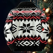 preiswerte Herren Strickjacke-Herren Jacquard-Pullover Strickjacke Kurzer Pullover Strickpullover Gerippt Gehäkelt Stricken Standard Strick Jacquard Schneeflocke Schalrevers Modisch Klassisch Freizeitskleidung Verabredung