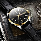 preiswerte Quarz-Uhren-1 Neue Mode Trend Herren Business Quarz Uhr Kalender Woche Anzeige Lebensreise Leuchtende Freizeit Sport Herren Armbanduhr Geschenk Ideale Wahl