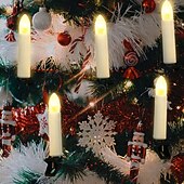 お買い得  クリスマスのあかり-20LED キャンドルストリングライト USB 電源 LED 温白色 クリップオン フレームレス コーンキャンドル 新年 ホリデー ファミリー パーティー ホリデー ホーム クリスマスツリー デコレーション ライト