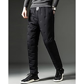abordables pantalons décontractés-Men's Sherpa Fleece Pants Sweatpants Joggers Trousers Pocket Drawstring Elastic Waist Plain Comfort Warm Sports Outdoor Daily Fashion Casual Black 1# Black Micro-elastic