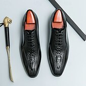 baratos Formal-sapatos oxford masculinos bronze metálico com padrão de crocodilo e detalhes perfurados - calçados formais elegantes para casamentos, festas e eventos empresariais