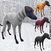 baratos Macacão-casaco de cachorro de inverno casaco de cachorro apertado com capuz suéter de cachorro para galgo whippet, roupas de cachorro galgo suéter de gola alta camisa jumper, camiseta quente roupas para