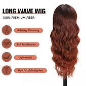 cheap Synthetic Trendy Wigs-Wigs with Bangs,Long Curly Wig for Women Long Wavy Wig Synthetic Hair Wig for festival holiday Use