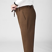 baratos Magro-Homens Social Calças de Veludo Calças chinês Bolsos Com Cordão Cintura elástica Côr Sólida Conforto Formal Festa Trabalho Moda Estilo Clássico Preto Azul Marinha Micro-Elástica