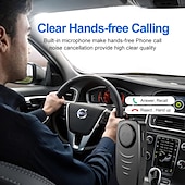 abordables Kit de Bluetooth/manos libres para coche-Receptor Bluetooth 5.0 para automóvil, adaptador auxiliar Bluetooth con cancelación de ruido, receptor de música Bluetooth para estéreo doméstico/auriculares con cable/llamadas manos libres, duración