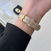 cheap Apple Watch Bands-Leather Link Compatible with Apple Watch band 38mm 40mm 41mm 42mm 44mm 45mm 49mm Metal Clasp Adjustable PU Leather Strap Replacement Wristband for iwatch Ultra 2 Series 9 8 7 SE 6 5 4 3 2 1