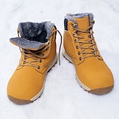 baratos Botas de caminhada-botas de inverno masculinas impermeáveis e isoladas com sola de borracha antiderrapante e forro de pele sintética para caminhadas ao ar livre