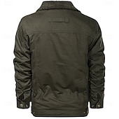 billige grafiske jakker og kåper for menn-brodert fleecejakke for menn sherpa trucker jakke arbeid cargo jakke turn-down krage varm vinter bomullsjakke vintage casual gå ut jakke multilommer