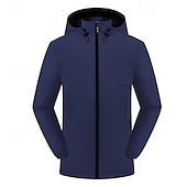 cheap Fleece &amp; 3 in 1 Jackets-Men&#039;s Hiking Jacket Winter Outdoor Thermal Warm Windproof Water Resistant Lightweight Jacket Windbreaker Jacket Traveling Black Red Navy Blue Royal Blue Orange