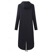 abordables Sweatshirts et Hoodies Texturés-Femme Décontractées manche longue Sweat à capuche Hauts longs Plein Air Quotidien Zippé Poche Noir Gris Automne Hiver
