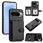 お買い得  その他のスマホケース-電話 ケース 用途 ピクセル9プロ ピクセル9プロXL Pixel 8 Pro Pixel 8 ピクセル9 バックカバー スタンド付き カード挿入口 耐衝撃 レトロ風 TPU PUレザー
