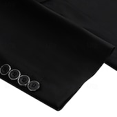abordables Trajes semi-formales-De los hombres Boda Ropa de fiesta de noche Trajes Negro Burdeos Negocios Formal Color sólido Estándar Juego de 3 piezas Recto 2 botones