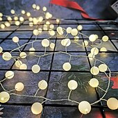 olcso Elemmel működő-3 m-es 100 led akkumulátoros tündérgömb lámpák, vízálló kültéri golyósoros fényfüzér karácsonyfára, kertre, karácsonyi dekorációra