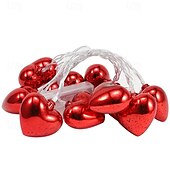 رخيصةأون يعمل بالبطاريات-أضواء سلسلة خيالية على شكل حب led بطول 1.5 متر و10 مصابيح led و3 أمتار و20 مصباح led تعمل بالبطارية لعيد الميلاد ورأس السنة وعيد الحب وحفلات الزفاف وأجواء رومانسية وديكورات الإضاءة