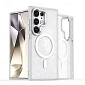 Недорогие Чехлы для Samsung-телефон Кейс для Назначение SSamsung Galaxy S24 Ultra S24 Plus S24 S24 ФЭ S23 S23 Ultra S23 Plus S25 Ультра Кейс на заднюю панель Магнитный Блеск Блеск Блестящий Защита от удара Ретро ПК Силикон
