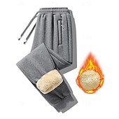 economico Pantaloni della tuta-Per uomo Sherpa Pantaloni in pile Pantaloni della tuta Pareggiatore Pantaloni Tasche A cordoncino Vita elastica Liscio Comfort Caldo Sportivo Giornaliero Di tendenza Informale Nero Grigio Media