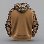 abordables sudaderas con capucha 3d para hombre-Hombre Sudadera Marrón 2# Marrón 3# Marrón Con Capucha Color Camuflaje camuflaje Impresión 3D Fresco Otoño Invierno Ropa Sudaderas con capucha Sudaderas
