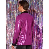 cheap Tops-Retro Vintage 1970s 1980s Shirt Disco Shiny Metallic Men&#039;s Carnival Costume Halloween Carnival Performance Party Club Adults&#039; Shirt