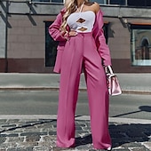 economico Blazer e Completi-Per donna Abiti Formale Collage Tinta unica Comodo Di tendenza Standard Capispalla Manica lunga Autunno Nero S