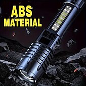 ieftine Lanterne-1 lanternă cu led reîncărcabilă ultra-luminoasă cu zoom  &amp; lampă de lucru din cob abs durabil, lumină laterală, lanternă portabilă pentru camping în aer liber, alergare, drumeții, pescuit de urgență