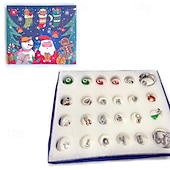 Недорогие Адвент-календарь-Рождественский адвент-календарь с браслетами 2025 для девочек 24 дня рождественского обратного отсчета набор для изготовления украшений DIY 22 бусины-талисмана 2 браслета для детей подростков и женщин