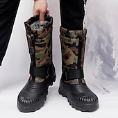 tanie Buty zimowe i śniegu-męskie zimowe buty śnieżne w kamuflażu z wodoodporną cholewką i pluszową podszewką - wytrzymała, antypoślizgowa podeszwa, regulowany pasek, idealne do aktywności na świeżym powietrzu