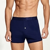 cheap Men&#039;s Boxers Underwear-Men&#039;s 1 PCS Boxers Underwear Boxer Shorts Elastic Waist 50% Cotton Breathable Soft Comfortable Solid Color Mid Rise Black White