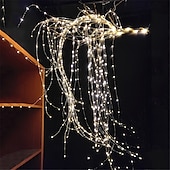 お買い得  太陽光発電-クリスマス LED ホタル 束ライト、2m 200 LED 滝ツリーつるストリングライト 屋外クリスマスガーランド ホリデー クリスマス デコレーション用