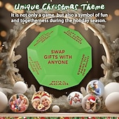 levne Ozdoby-vánoční výměna dárků s výměnou dárků kostky, výměnná kostková hra, výměnná kostková hra, výměna dárků na vánoční večírek, 12 různých stran, vánoční skupinová společenská hra