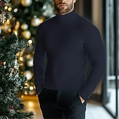 abordables Pull col rond-Homme Pull Pull en tricot A côtes Tricoter Normal Tricoté Plein Col Roulé Mode Décontractées Usage quotidien Rendez-vous Vêtement Tenue Automne hiver Noir Blanche S M L