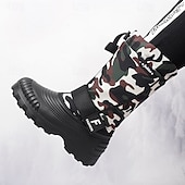 tanie Buty zimowe i śniegu-męskie zimowe buty śnieżne w kamuflażu z wodoodporną cholewką i pluszową podszewką - wytrzymała, antypoślizgowa podeszwa, regulowany pasek, idealne do aktywności na świeżym powietrzu