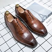 economico Formale-scarpe classiche da uomo in stile oxford marrone con dettagli brogue - eleganti calzature formali per lavoro ed eventi