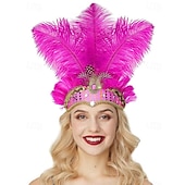 levne Příslušenství-brazilský předvečer Všech svatých Čelenka Peří Dospělé Dámské předvečer Všech svatých Karneval Mardi Gras Párty Plesová maškaráda Karneval v Benátkách Jednoduché Halloweenské kostýmy Oblékněte se