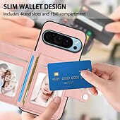 お買い得  その他のスマホケース-電話 ケース 用途 ピクセル9プロ ピクセル9プロXL Pixel 8 Pro Pixel 8 ピクセル9 バックカバー スタンド付き カード挿入口 耐衝撃 レトロ風 TPU PUレザー