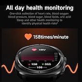 abordables Montres connectées-iMosi ET492 Montre intelligente 1.43 pouce Smartwatch Montre Connectée Bluetooth ECG + PPG Surveillance de la température Podomètre Compatible avec Android iOS Femme Hommes Mode Mains-Libres